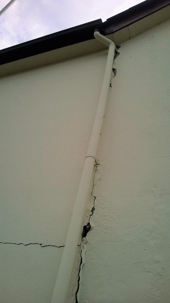 Cracks caused by vehicle collision damage to walls